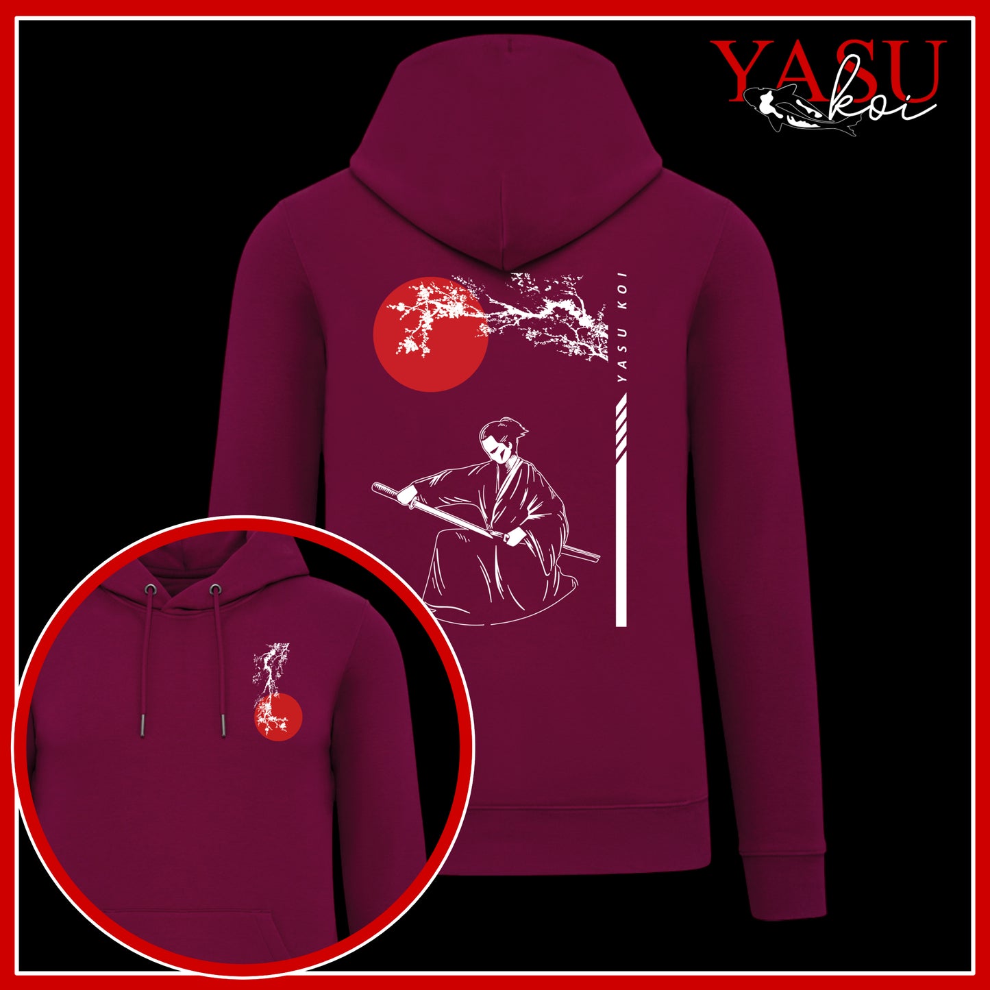 Kneeling Samurai Organic Cotton Hoodie