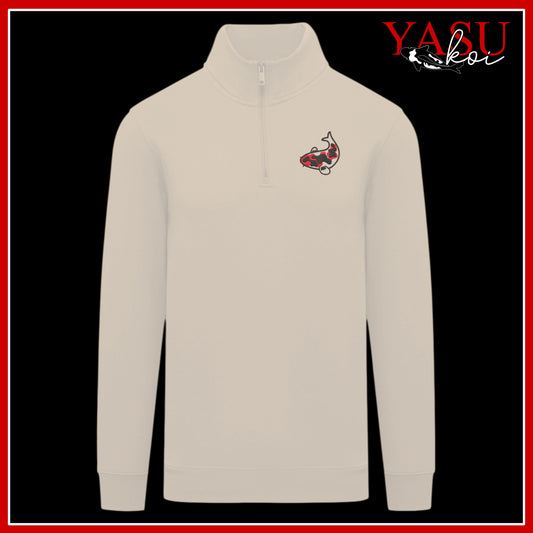 Embroidered Kawaii 1/4 Zip Sweatshirt