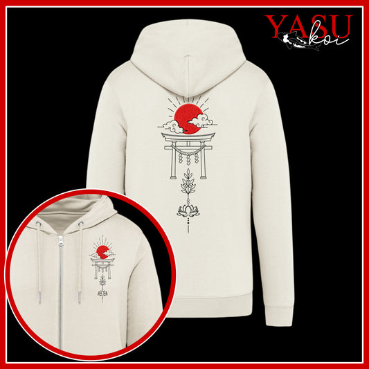 Hinode (Sunrise) Zip Up Organic Cotton Hoodie