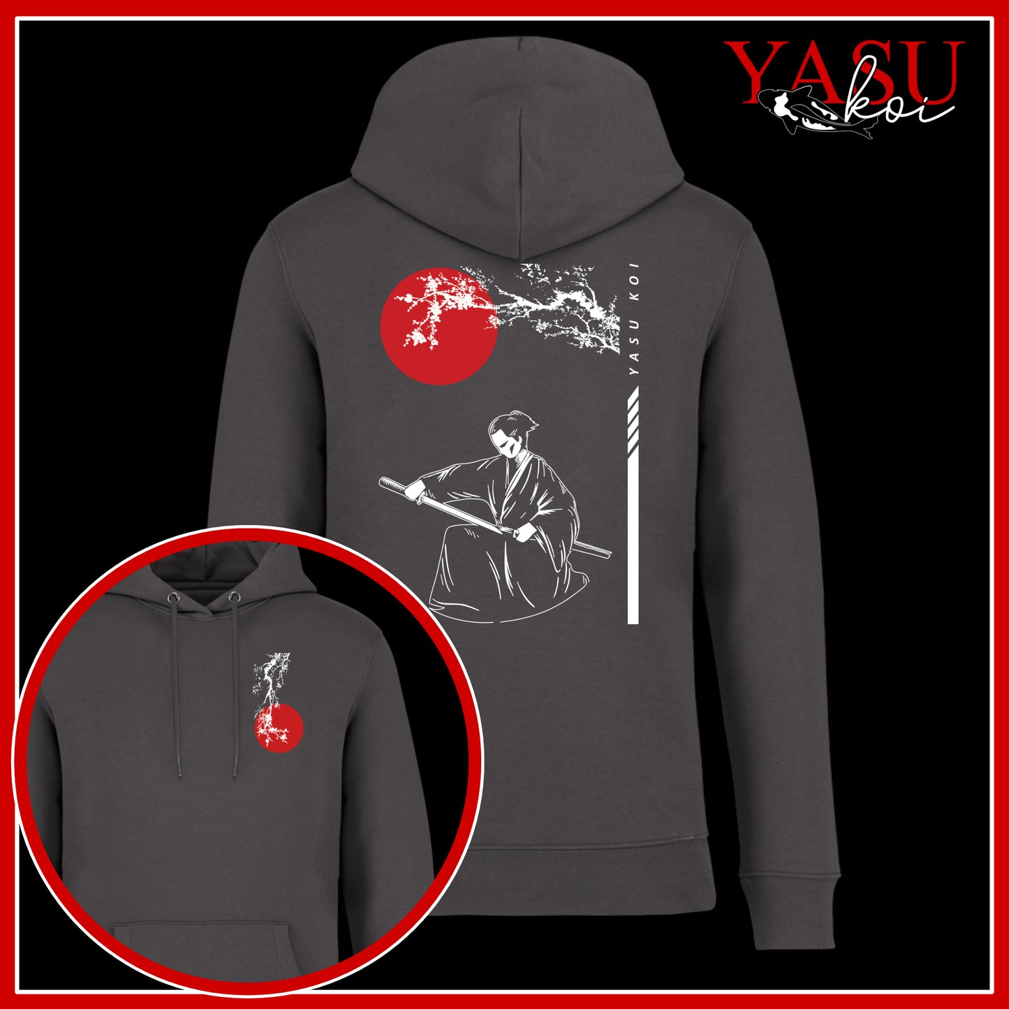 Kneeling Samurai Organic Cotton Hoodie