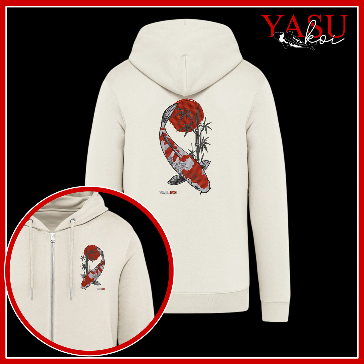 Kohaku Spirit Zip Up Organic Cotton Hoodie