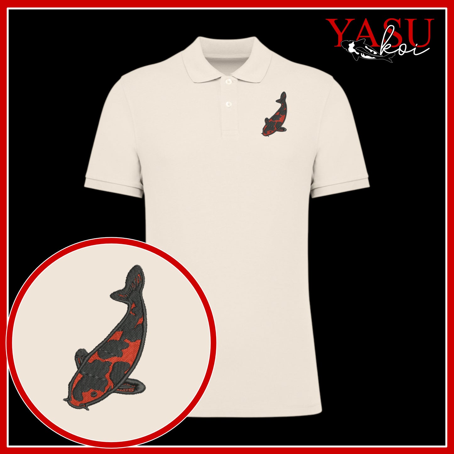 Hi Utsurti 'Koroko' Embroidered Organic Polo Shirt