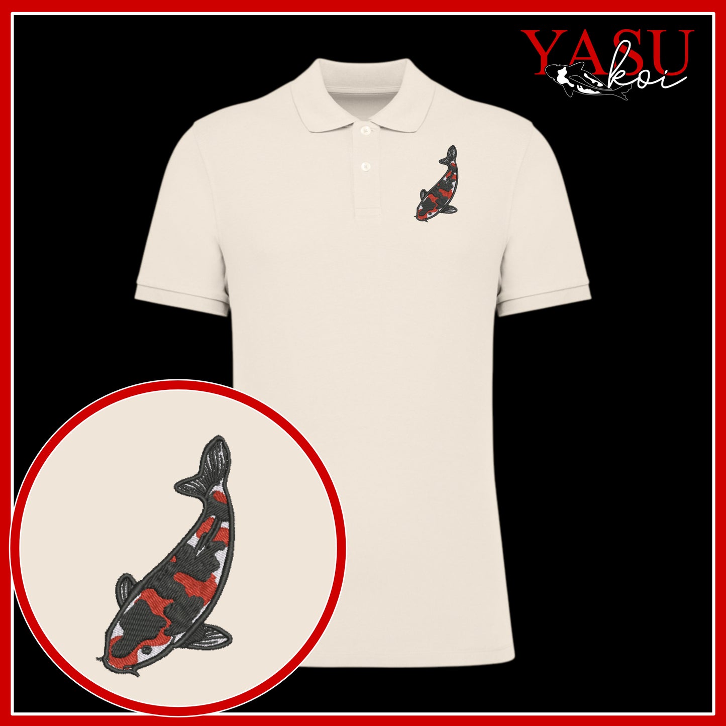 Showa 'Koroko' Embroidered Organic Polo Shirt