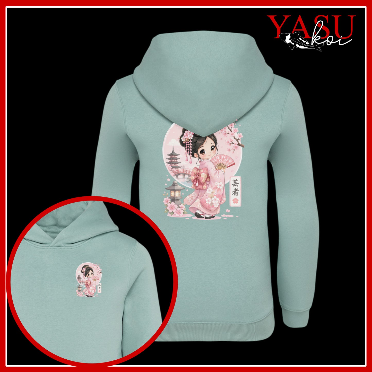 Chibi Geisha Organic Cotton Hoodie
