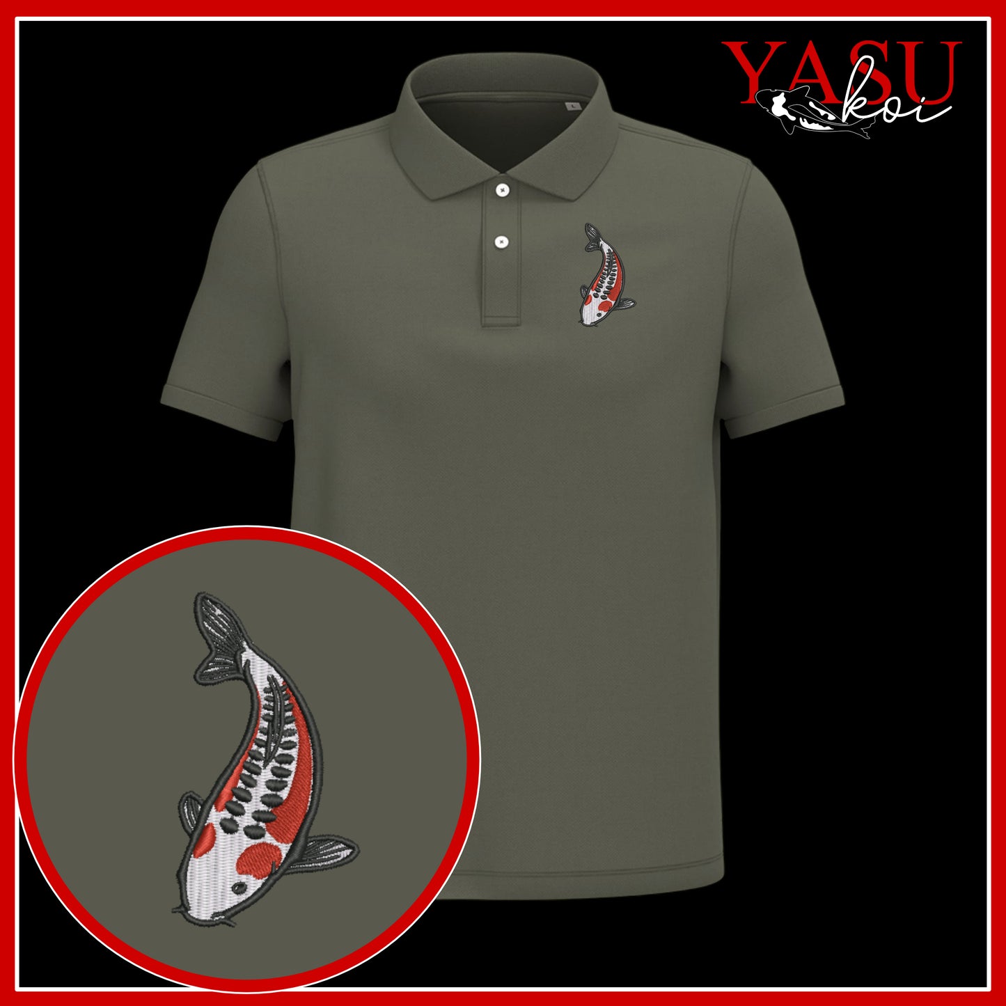 'Koroko' Embroidered Organic Polo Shirt