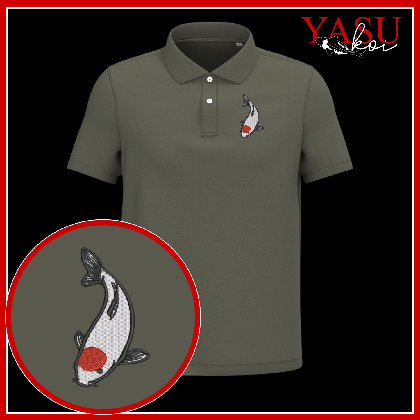 'Koroko' Embroidered Organic Polo Shirt