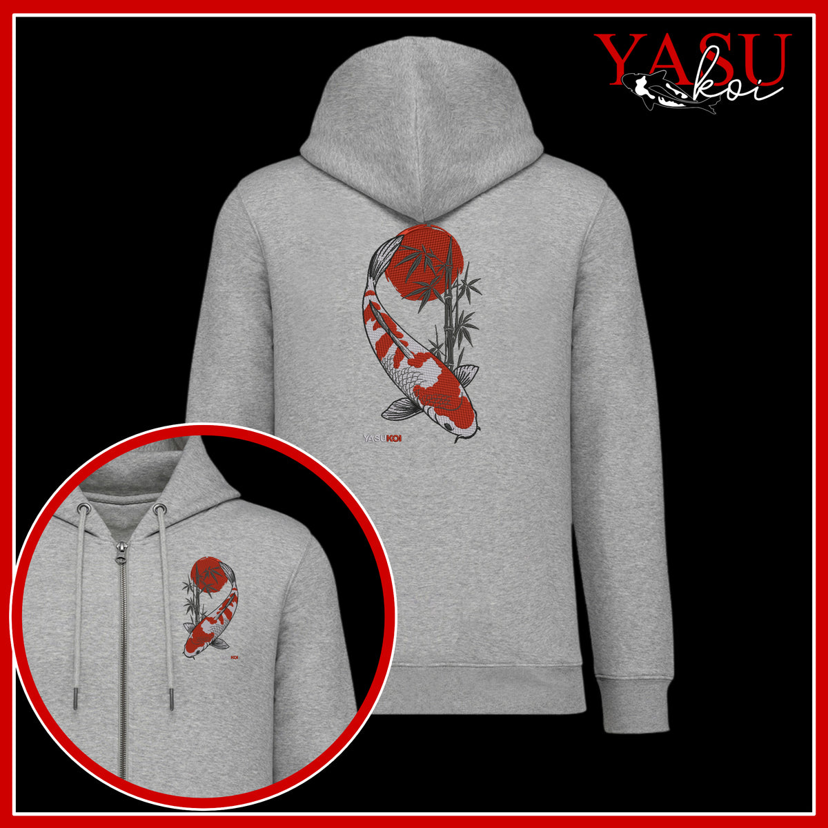 Kohaku Spirit Zip Up Organic Cotton Hoodie