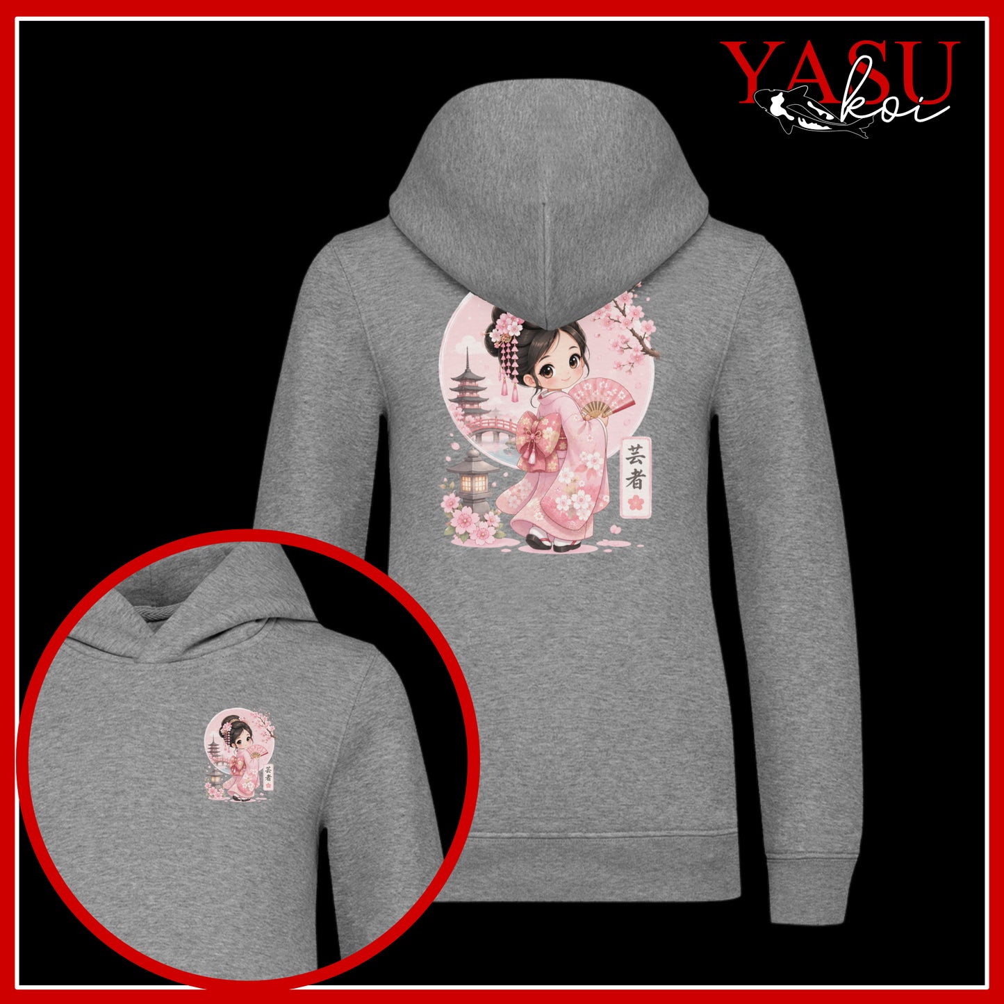 Chibi Geisha Organic Cotton Hoodie