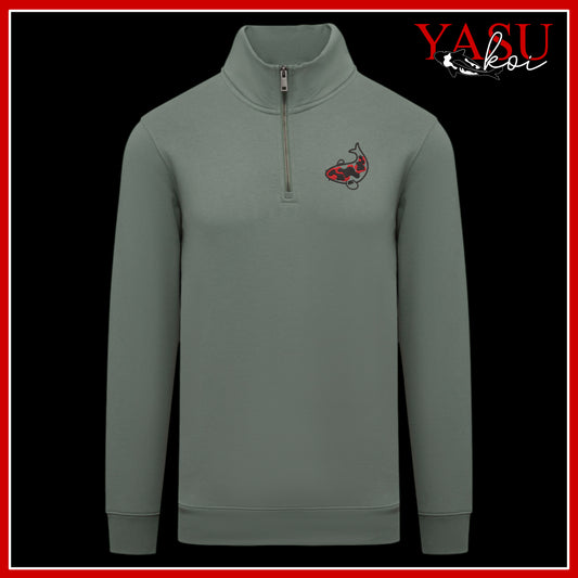 Embroidered Kawaii 1/4 Zip Sweatshirt