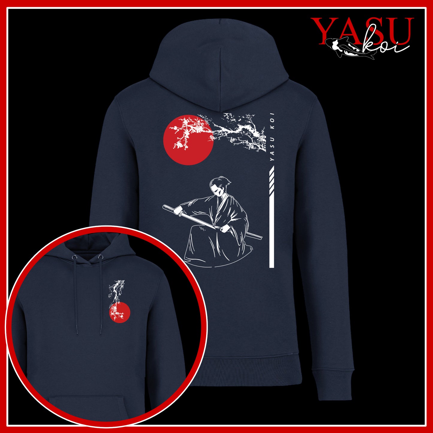 Kneeling Samurai Organic Cotton Hoodie