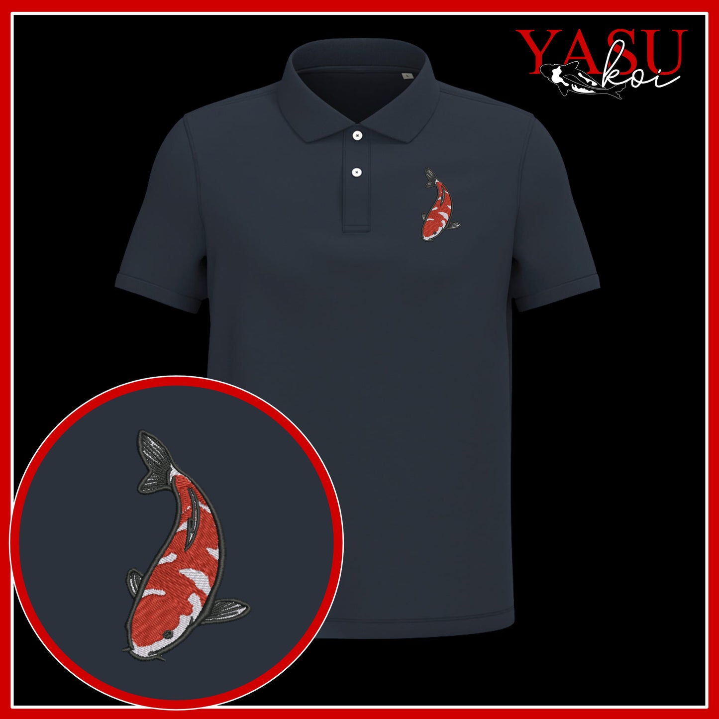 'Koroko' Embroidered Organic Polo Shirt