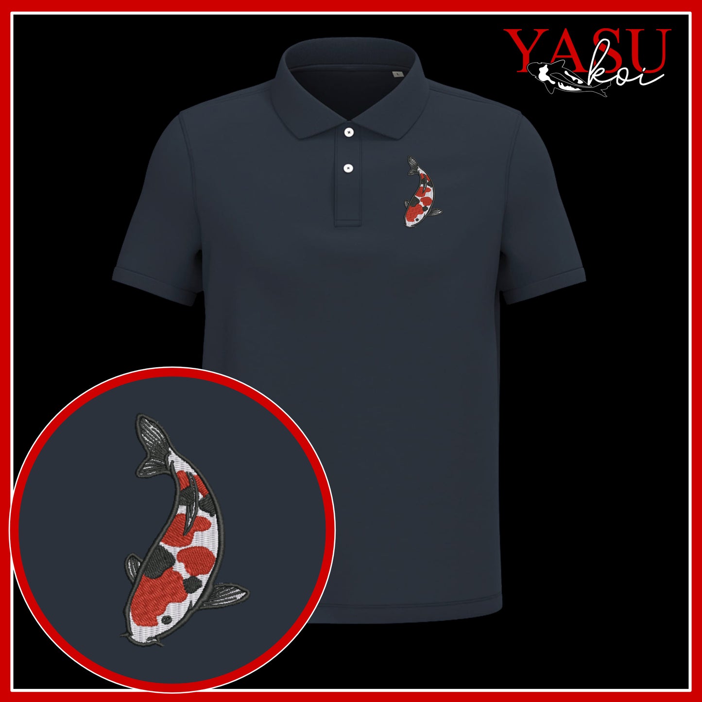 'Koroko' Embroidered Organic Polo Shirt