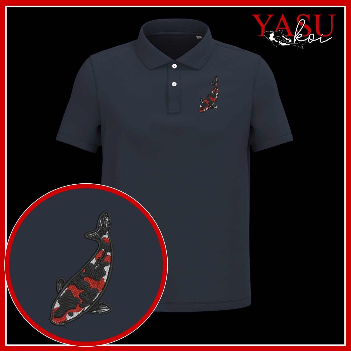 'Koroko' Embroidered Organic Polo Shirt