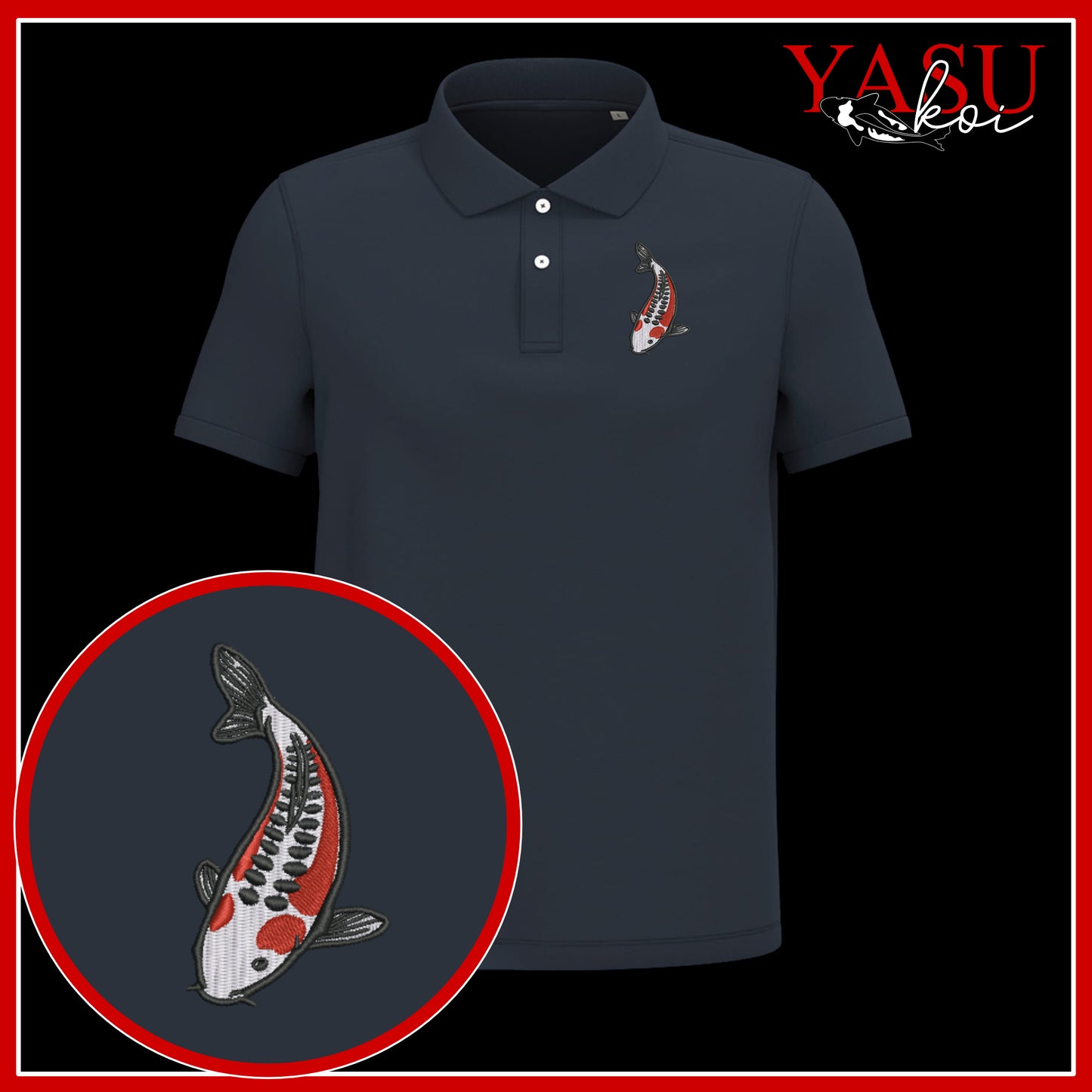 'Koroko' Embroidered Organic Polo Shirt