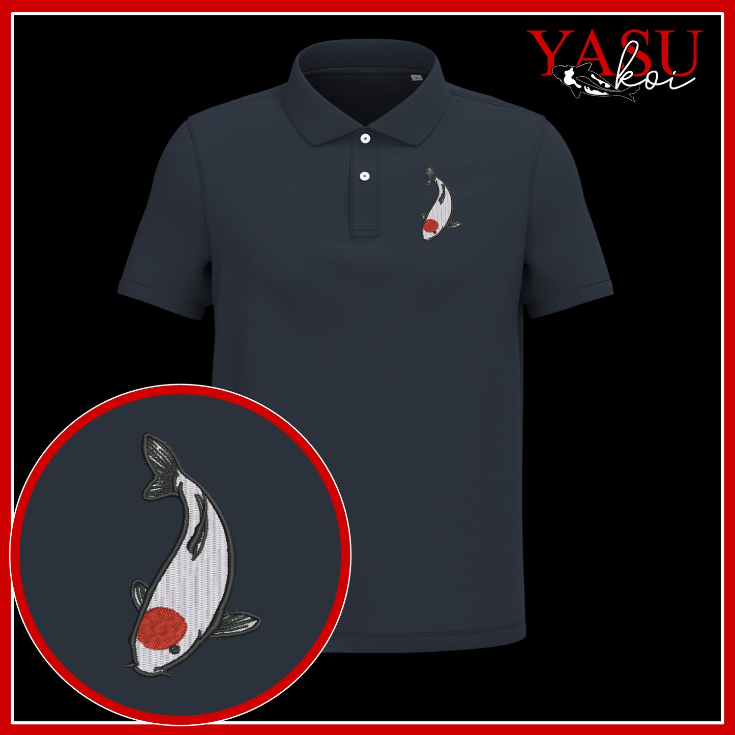 'Koroko' Embroidered Organic Polo Shirt