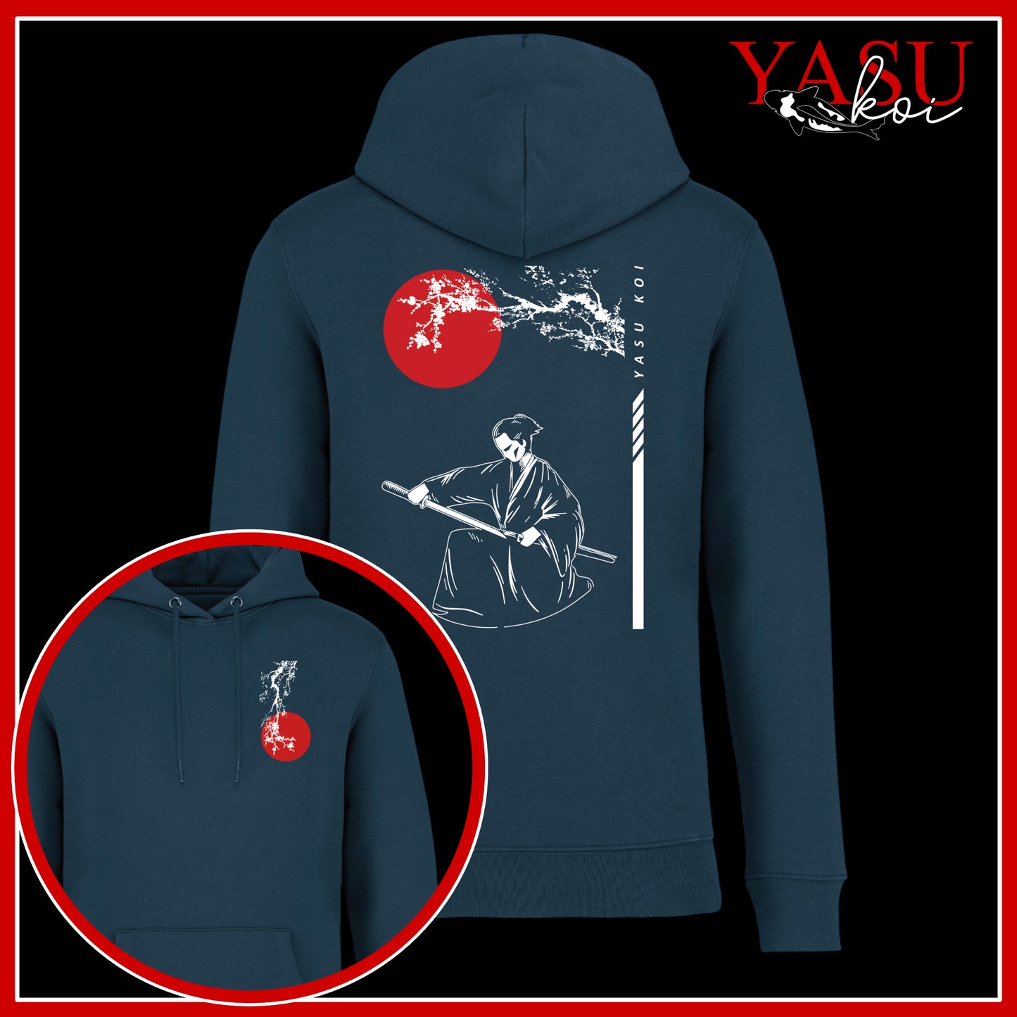 Kneeling Samurai Organic Cotton Hoodie