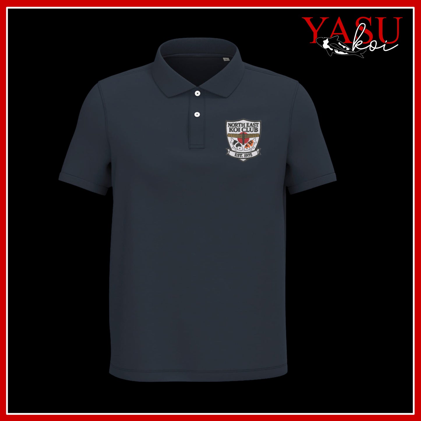 North East Koi Club Embroidered Organic Polo Shirt