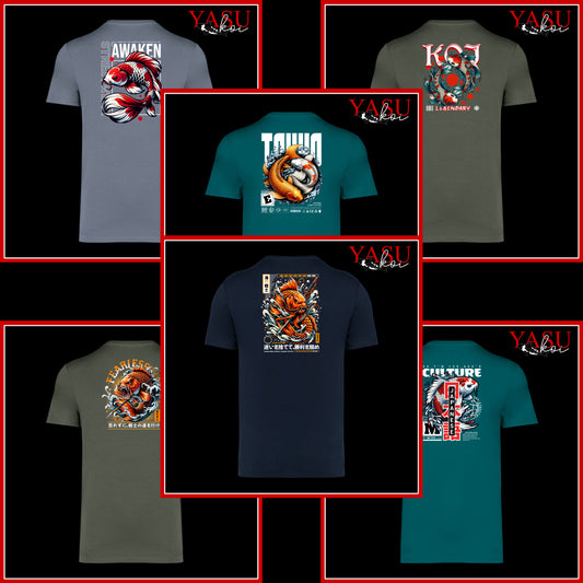 "The Back Page" Volume 2 Koi Printed Organic Cotton T-Shirt