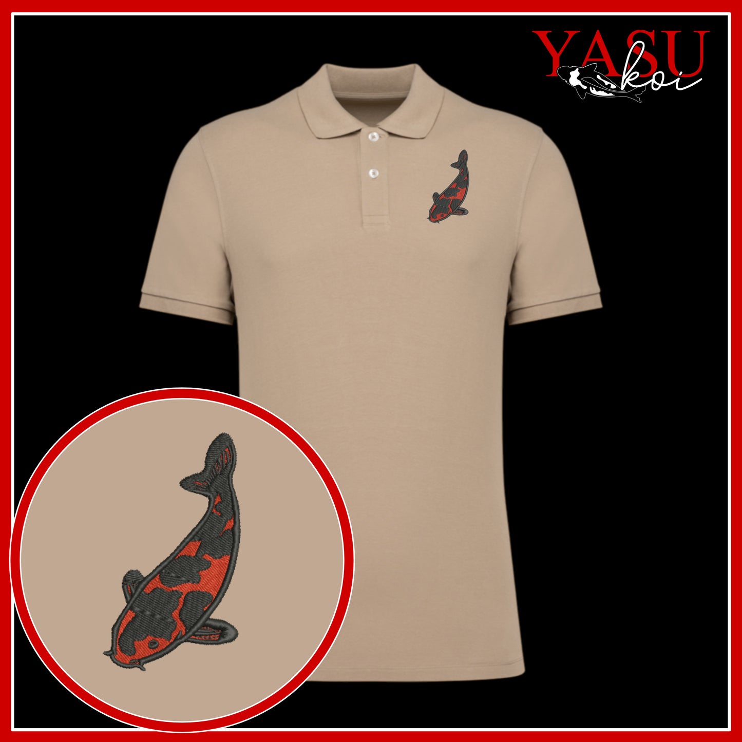 Hi Utsurti 'Koroko' Embroidered Organic Polo Shirt
