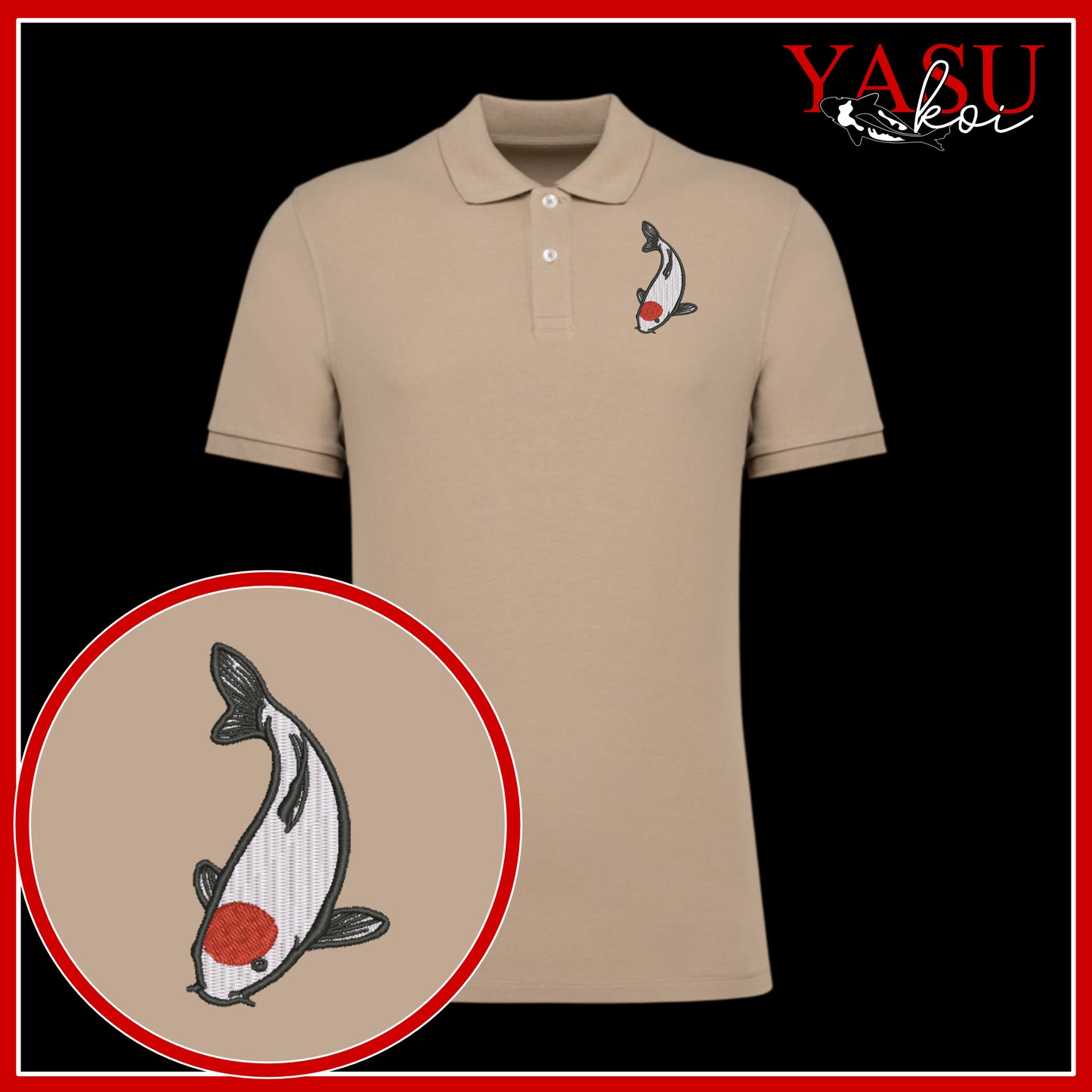 Tancho 'Koroko' Embroidered Organic Polo Shirt