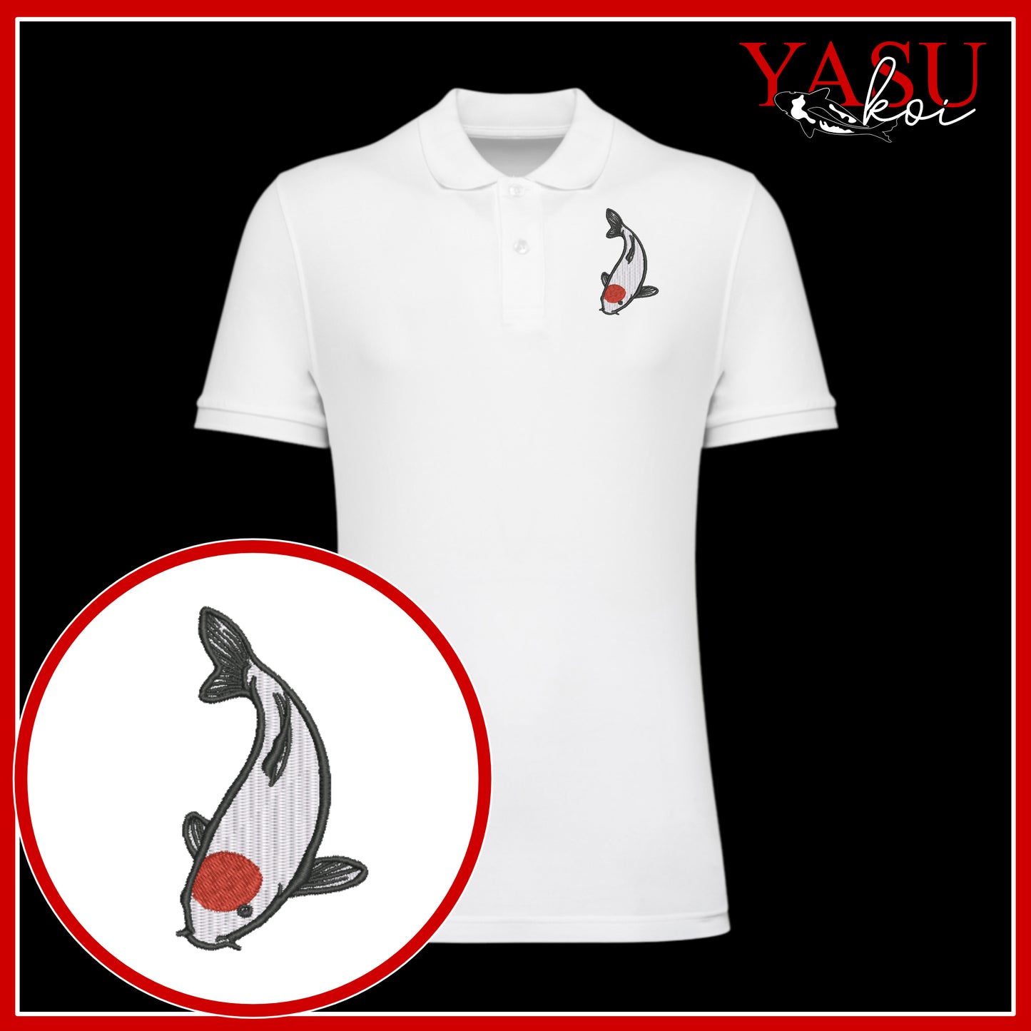 Tancho 'Koroko' Embroidered Organic Polo Shirt