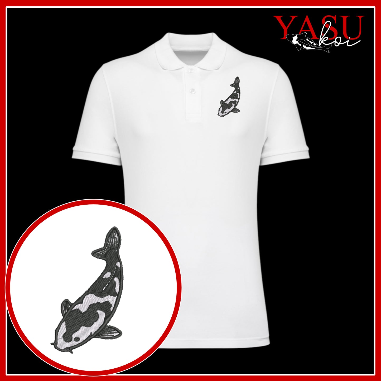 Shiro Utsuri 'Koroko' Embroidered Organic Polo Shirt